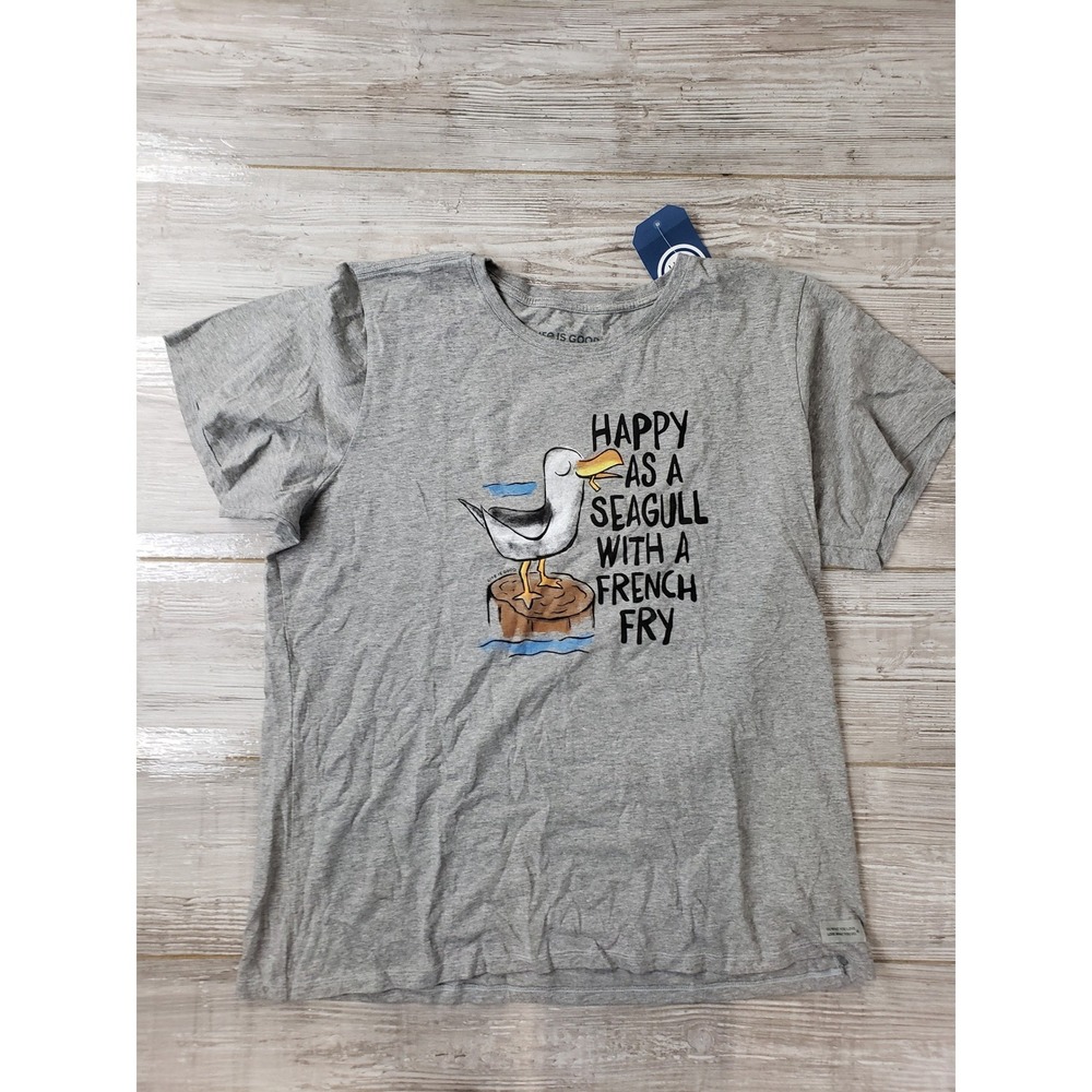 Life Is Good XXL Graphic Crusher Tee Grey